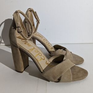 Sam Edelman Yancy Suede Leather Block Heel Sandals